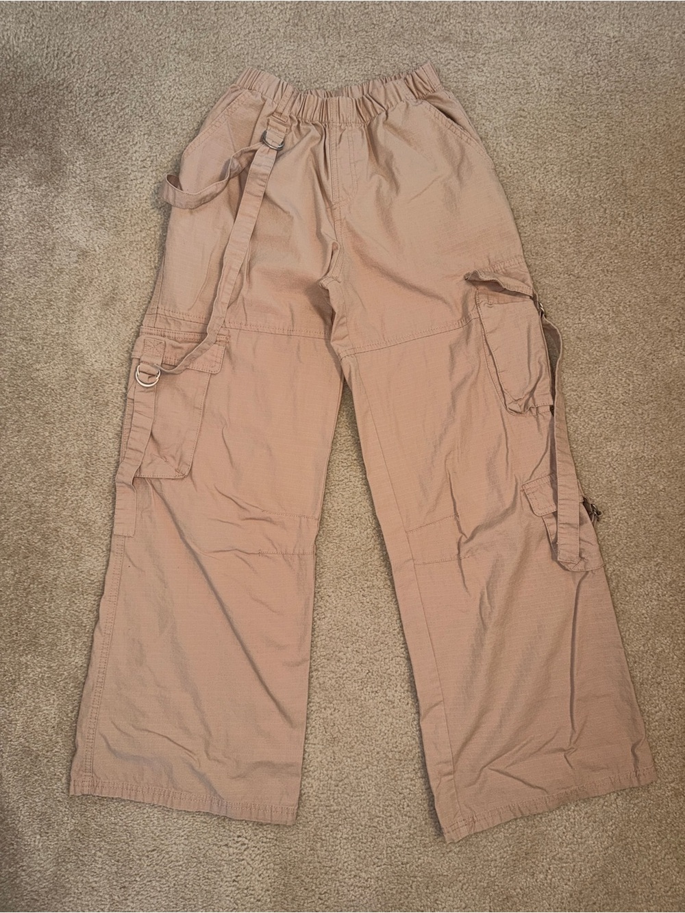Forever 21 Wide-Leg Utility Cargo Pants Juniors Size XS, Pinkish color